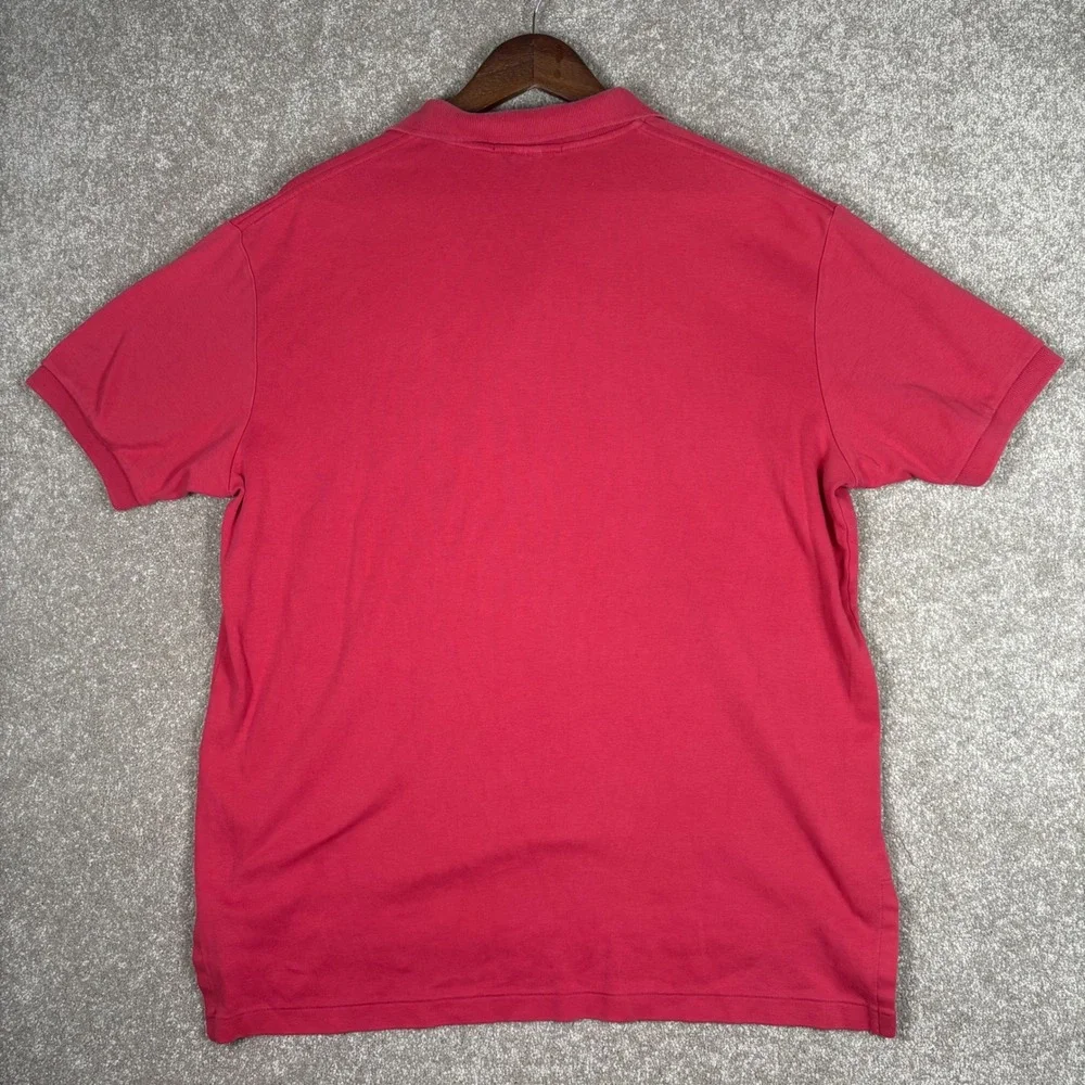 Polo Ralph Lauren Men Large Red Short Sleeve Pique Polo Shirt Blue Pony Logo